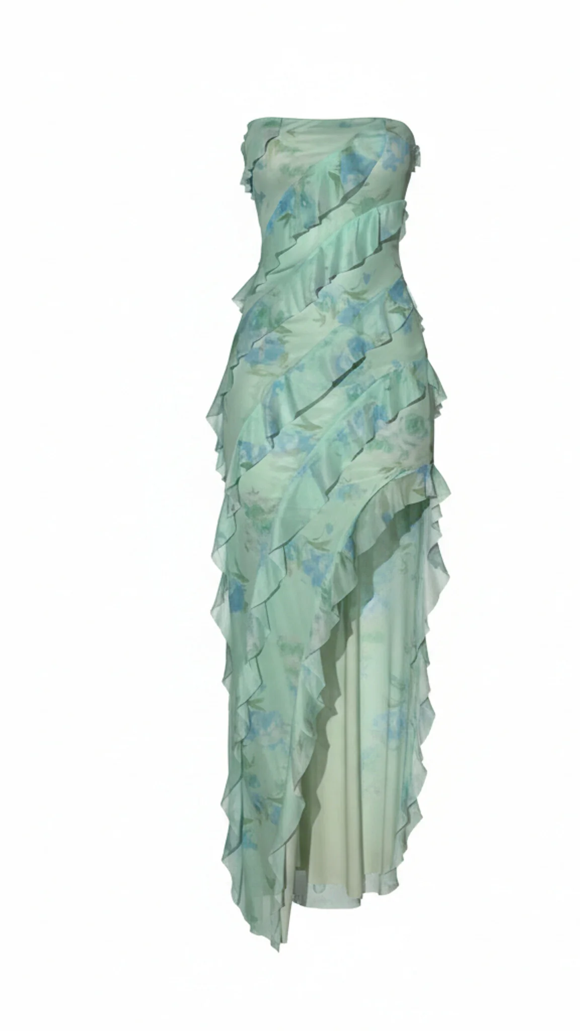 Elara Strapless Ruffle Maxi Dress - Image 14