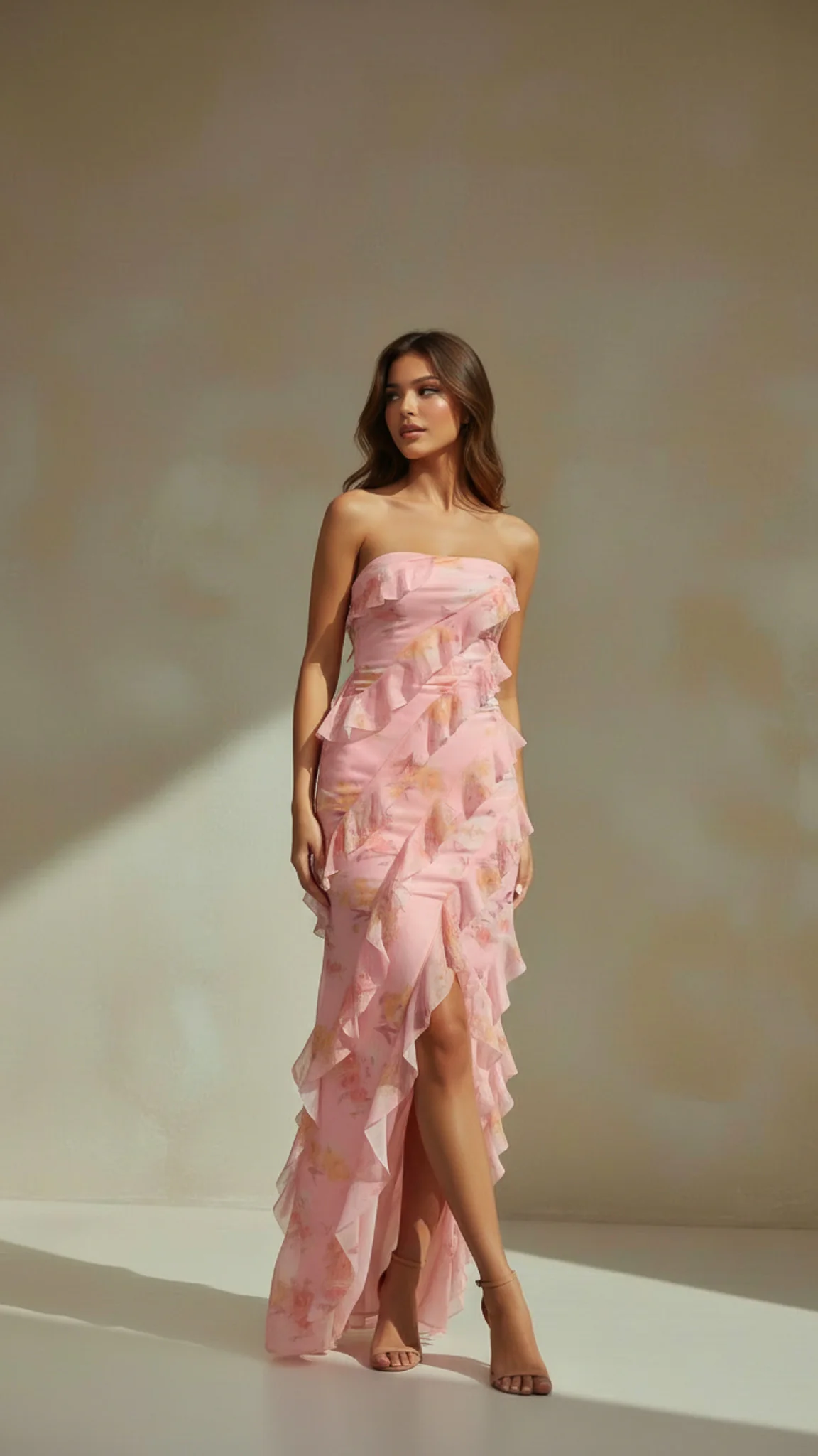Elara Strapless Ruffle Maxi Dress - Image 19