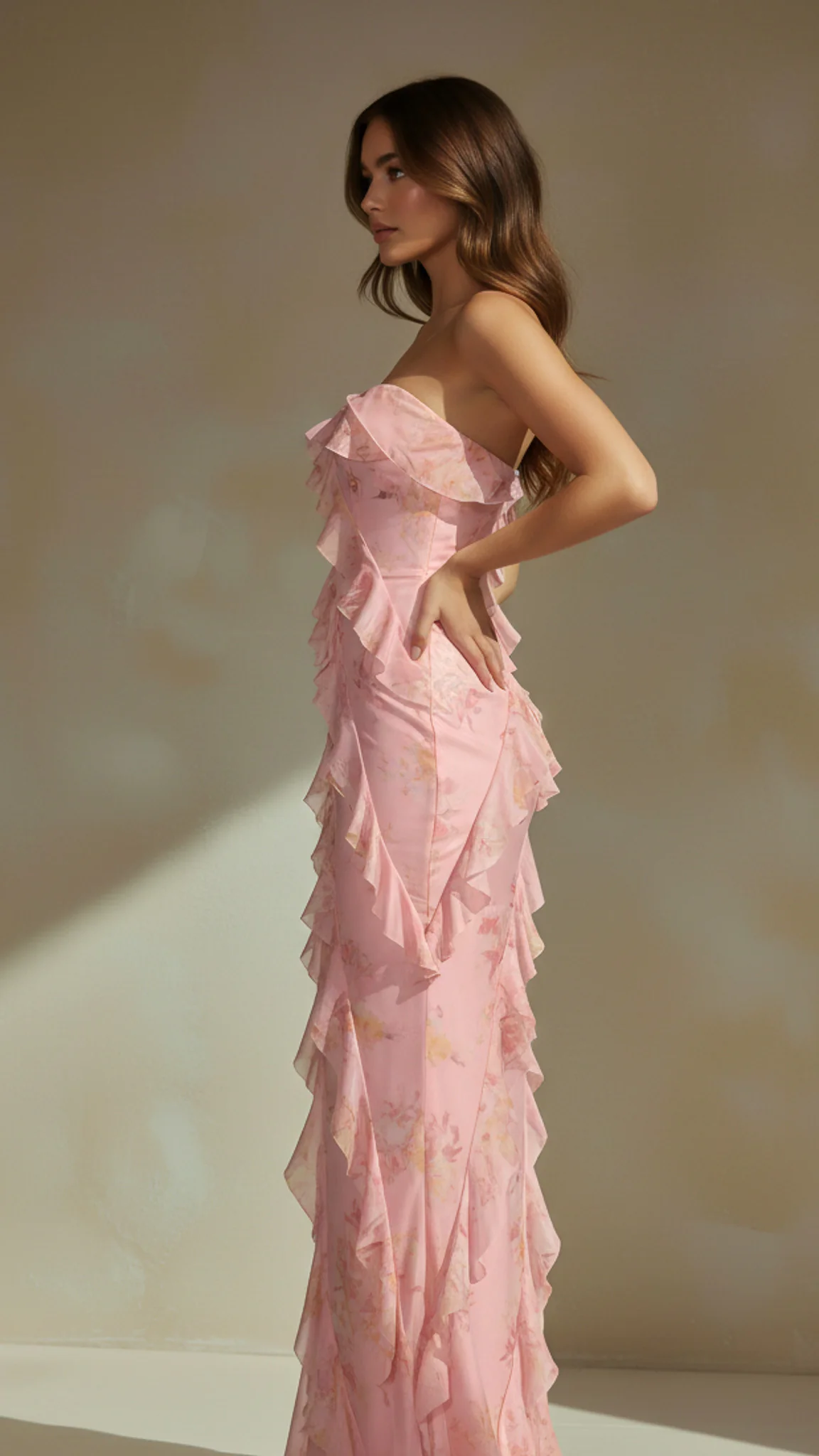 Elara Strapless Ruffle Maxi Dress - Image 23