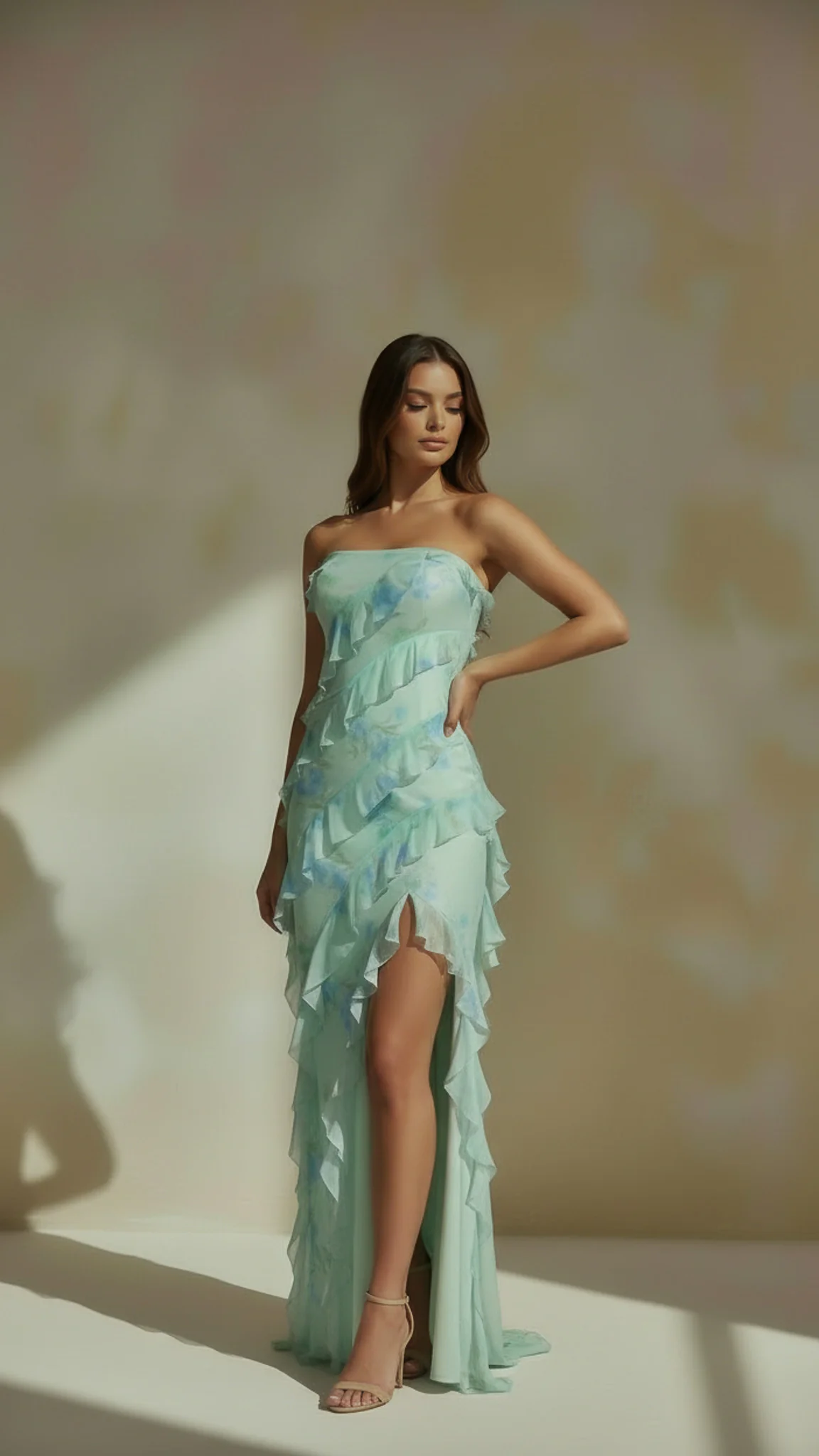 Elara Strapless Ruffle Maxi Dress - Image 4